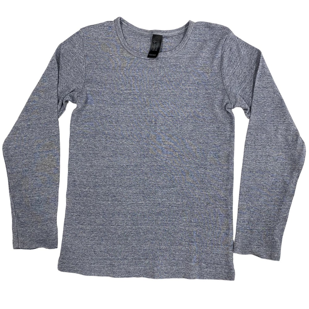Gray Long Sleeve Shirt by Here + There Youth Girls Size 10